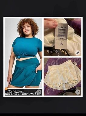 Torrid Tech Jersey Mini Active Skirt With Bike Short White Size 3X